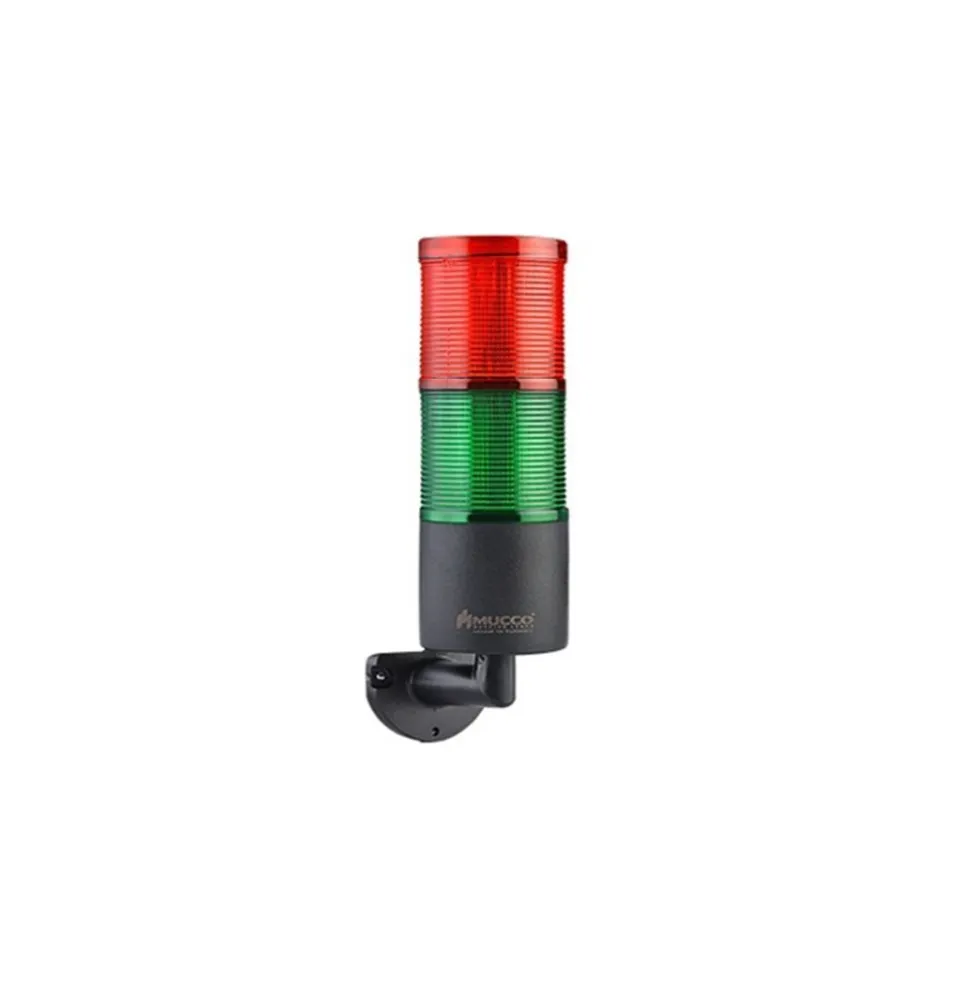 Mucco 2 Katlı Sabit Işıklı Kolon 12-24V AC/DC Kırmızı - Yeşil SNT-7013-S2